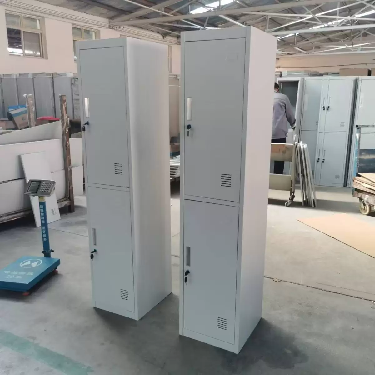 Two-tier steel locker for Singapore dormitory