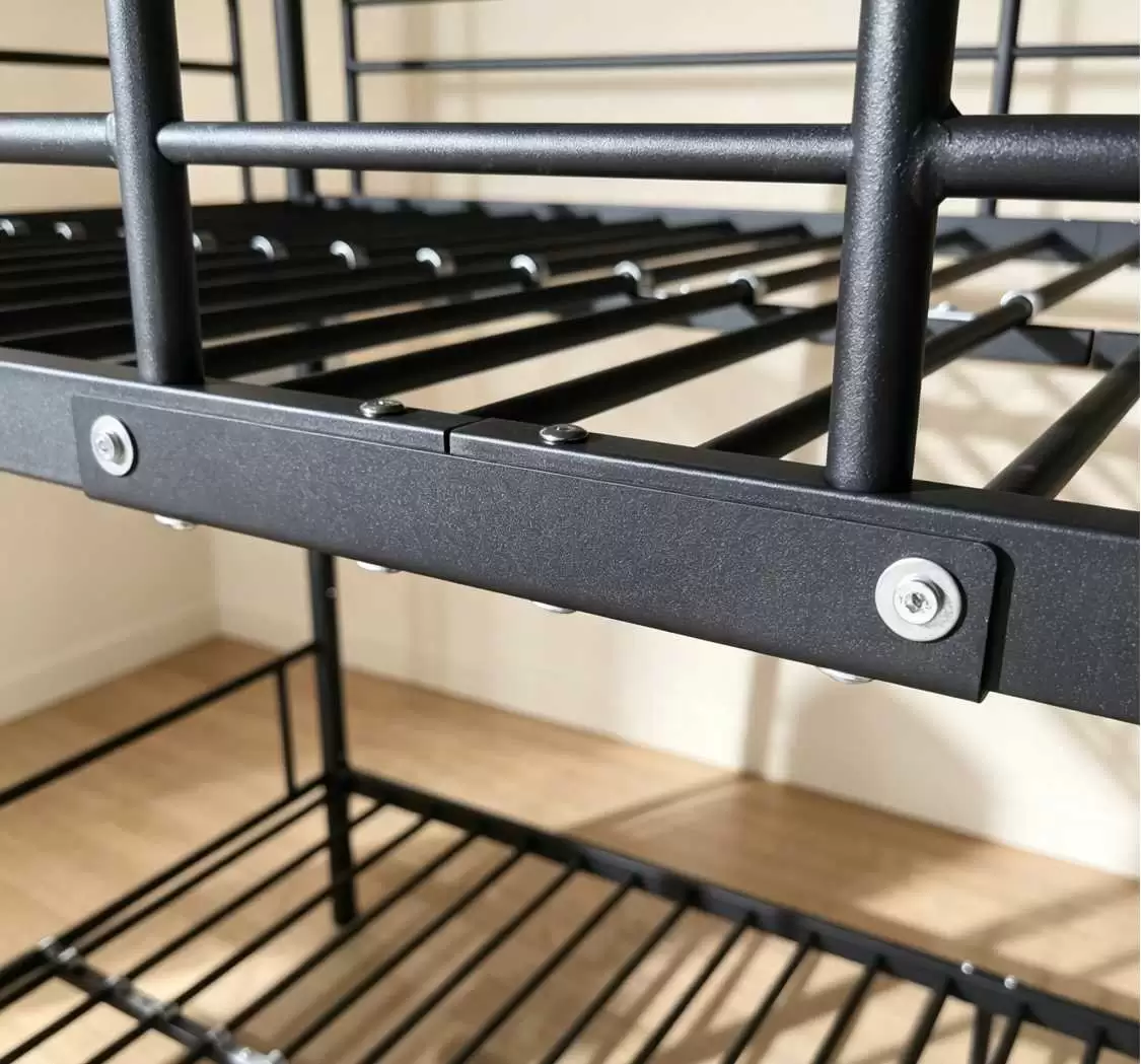 Bolted knock-down connection of EN 747 bunk bed frame