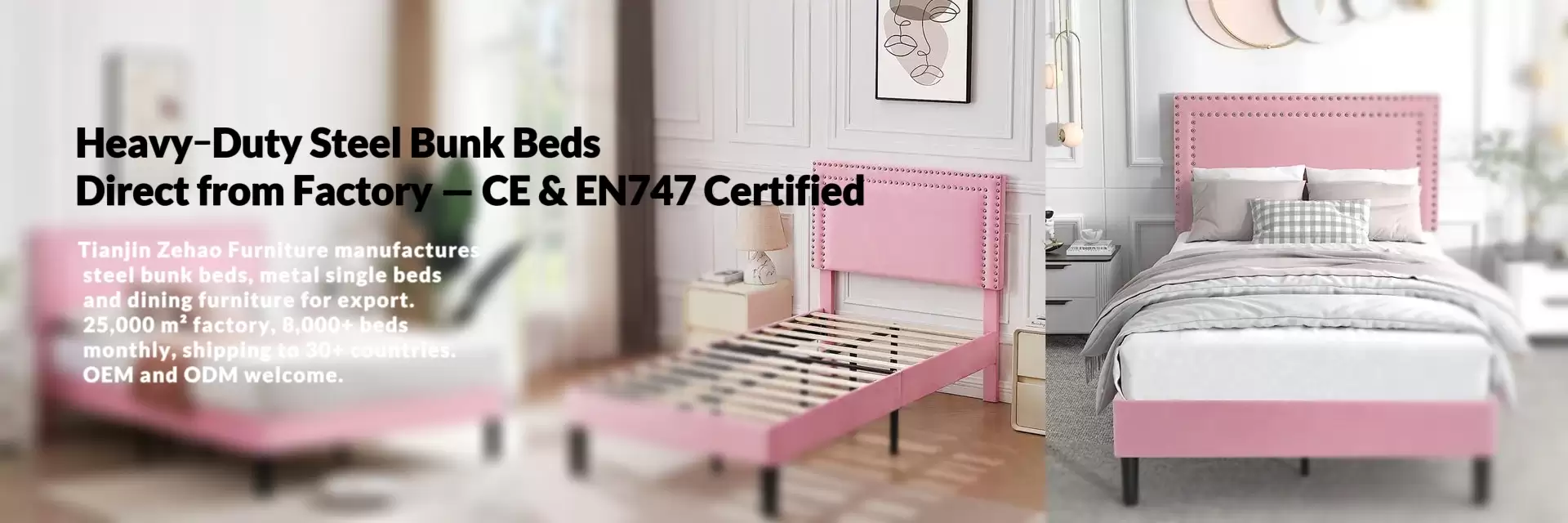 Heavy‑Duty Steel Bunk Beds Direct from Factory — CE & EN747 Certified