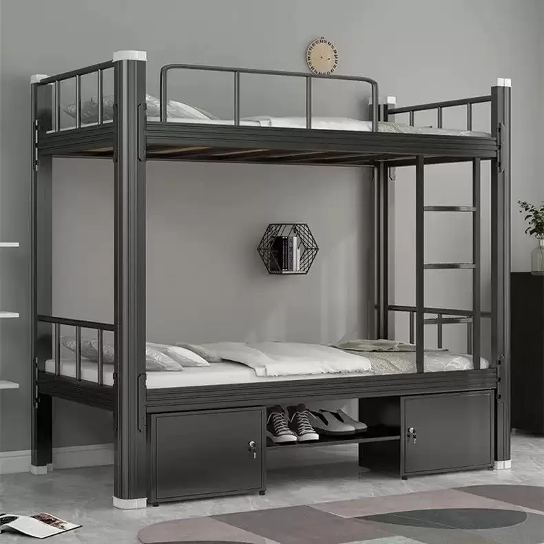 Heavy-Duty Metal Bunk Bed with Under-Bed Storage Lockers | Twin Over Twin | BS-03
