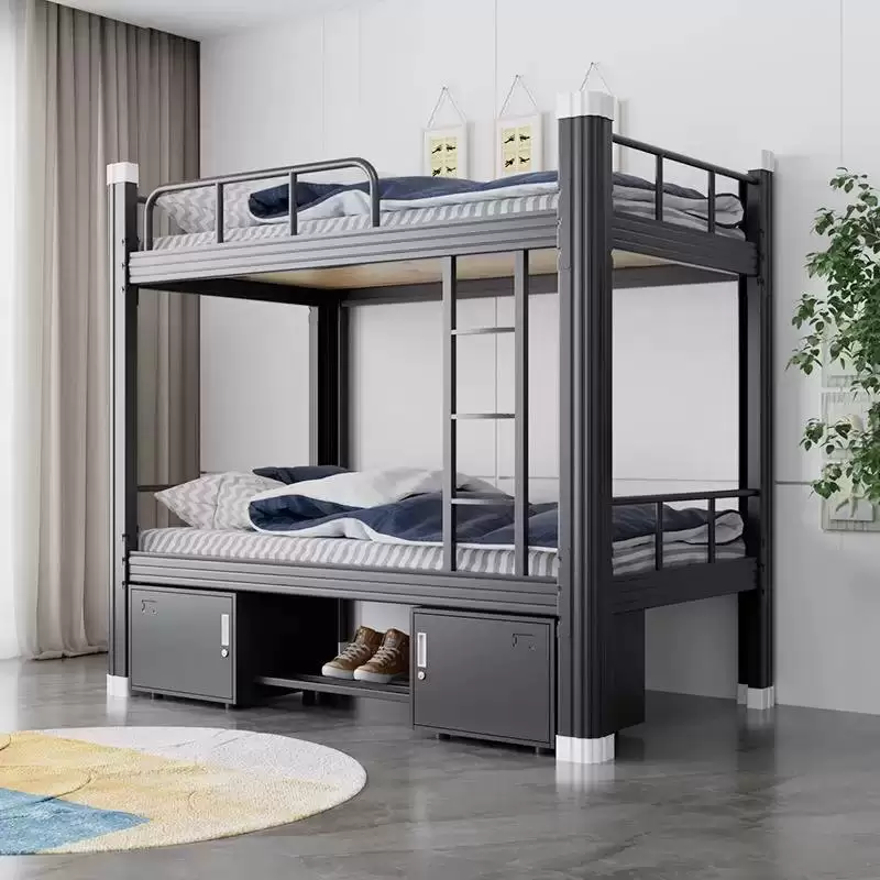 Heavy-Duty Metal Bunk Bed with Under-Bed Storage Lockers | Twin Over Twin | BS-03