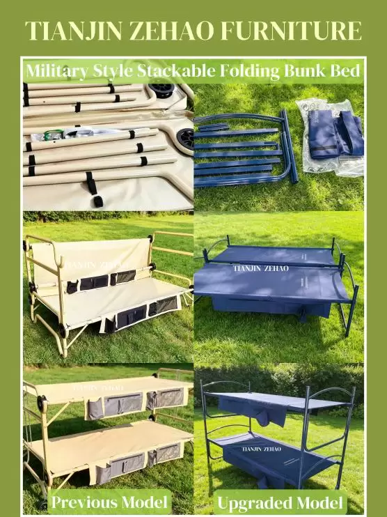 Military Style Stackable Folding Bunk Bed