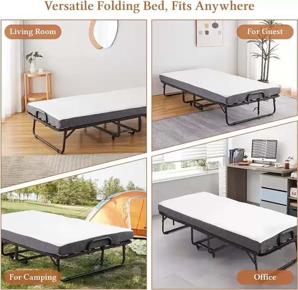 Portable Metal Folding Bed With Mattress | ZB‑2222