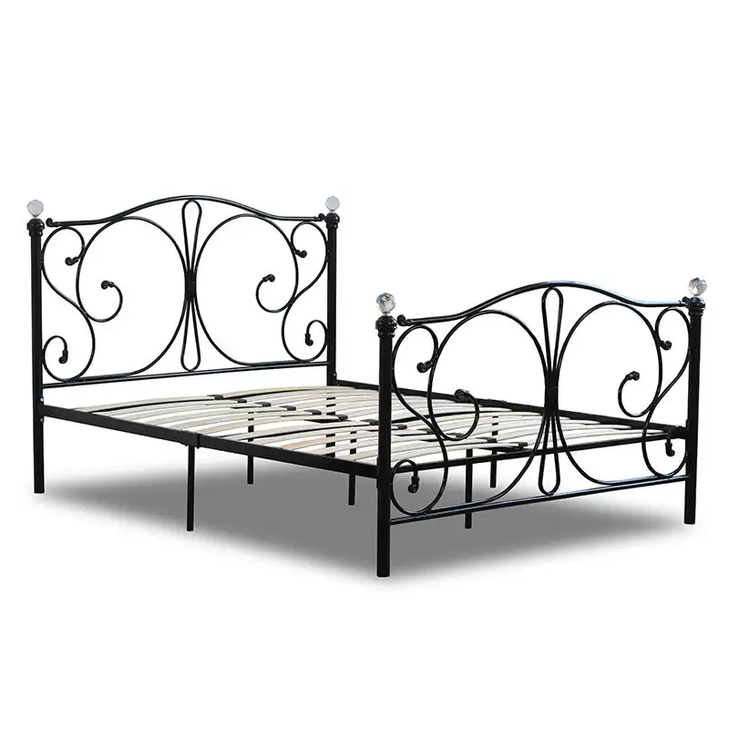 European Ornate Wrought‑Iron Style Single Metal Bed Frame | MBB‑21