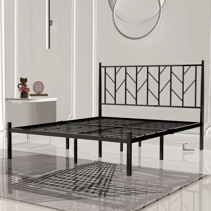 Modern Cross‑Grid Headboard Single Metal Bed Frame | ZB‑2906