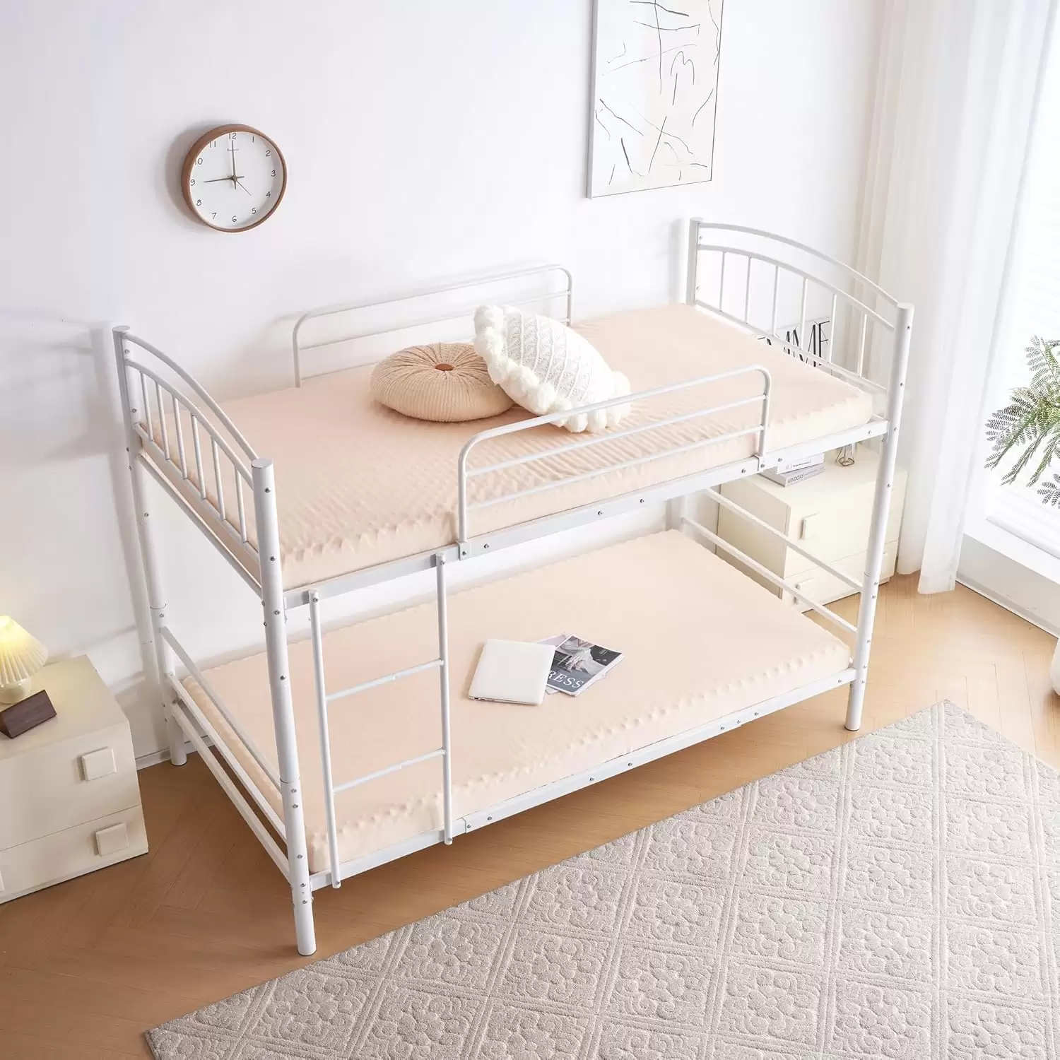White Simple Steel Bunk Bed | MBB‑12‑1