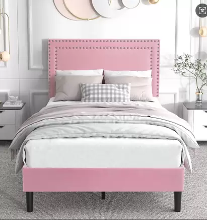 Upholstered Single Bed Frame With Padded Headboard | MSB‑22‑7