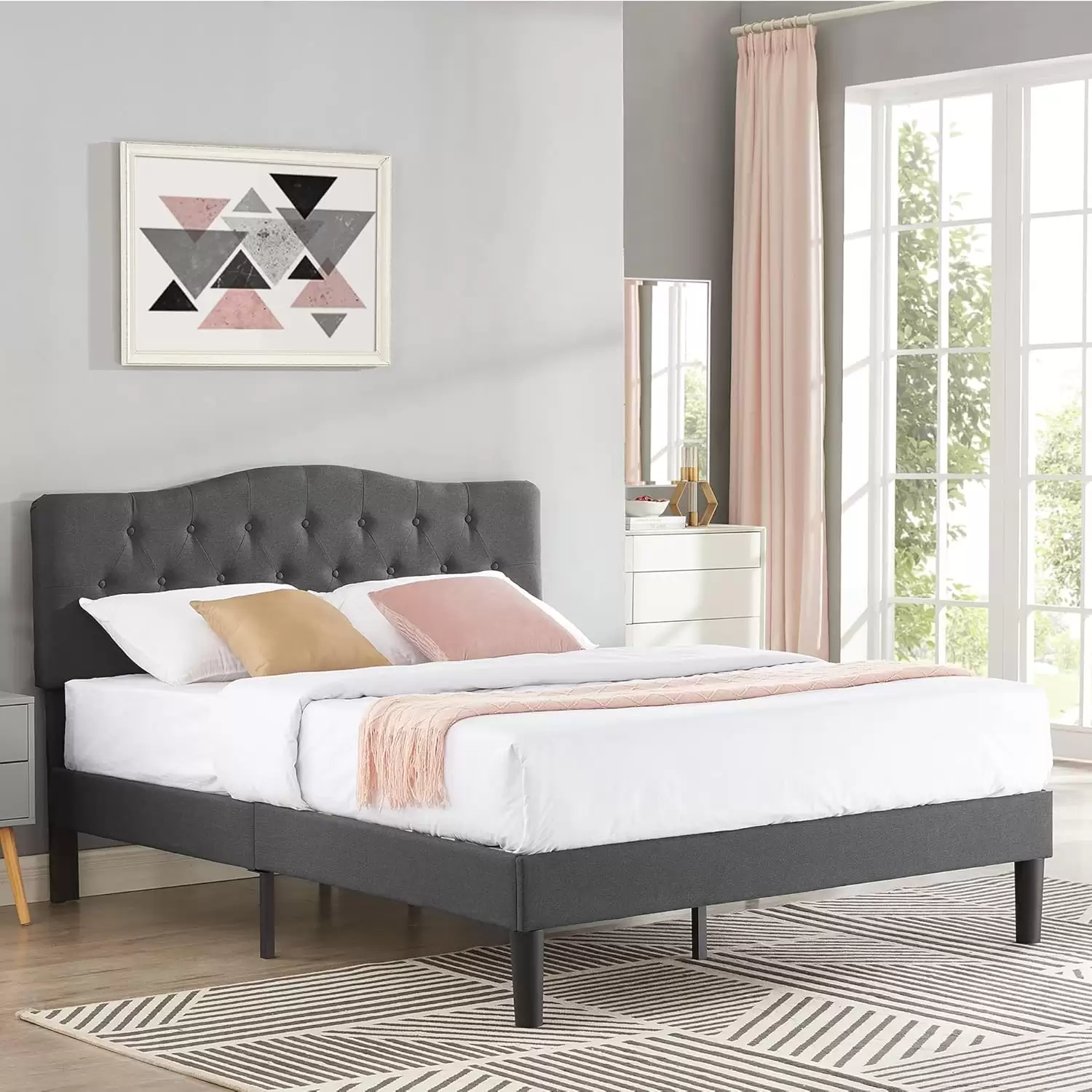 Curved Upholstered Single Bed | MSB‑613‑1