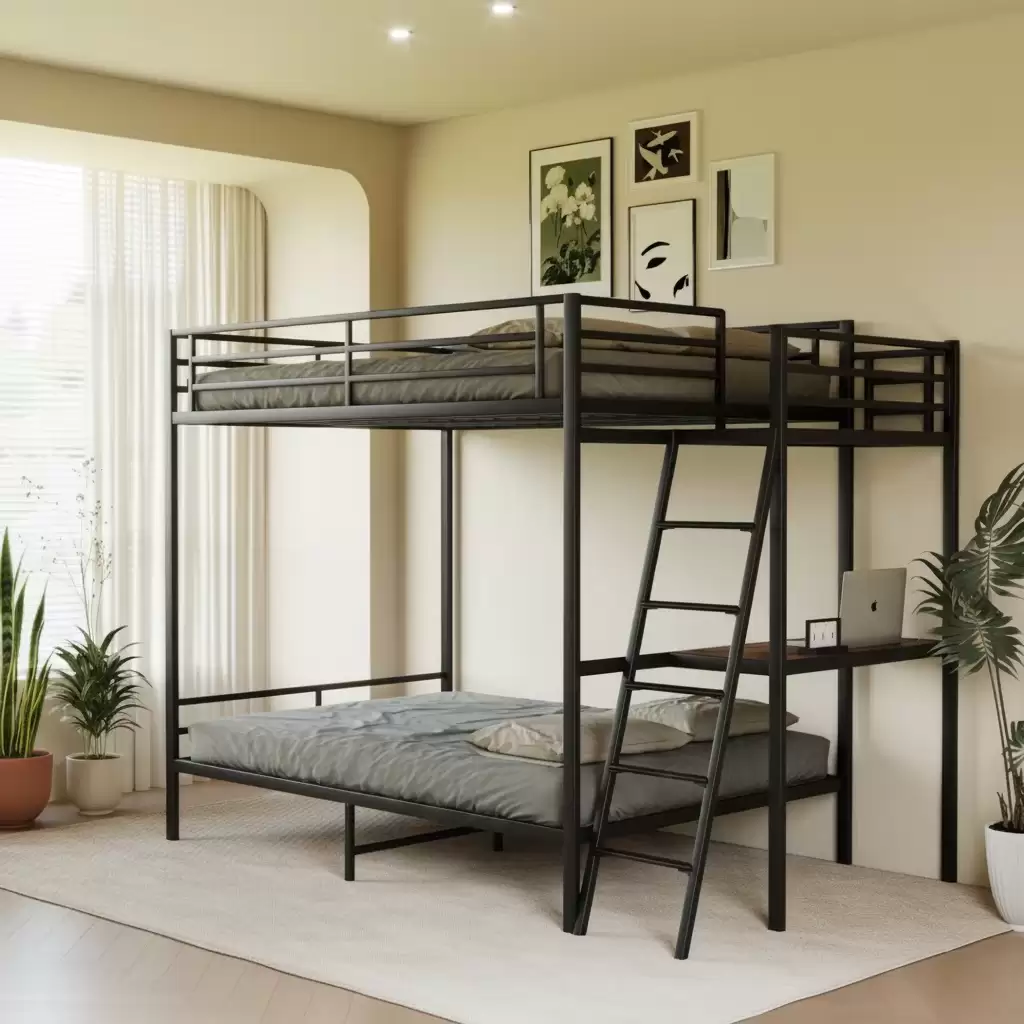 Heavy‑Duty Metal Bunk Bed With Side Ladder | MBB‑28