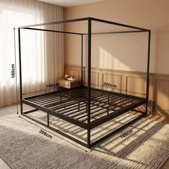 Metal Canopy High Loft Bed Frame | MSB‑33