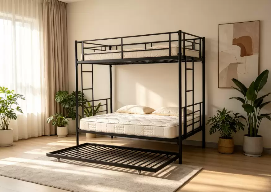 Metal Bunk Bed With Trundle | MBB‑38