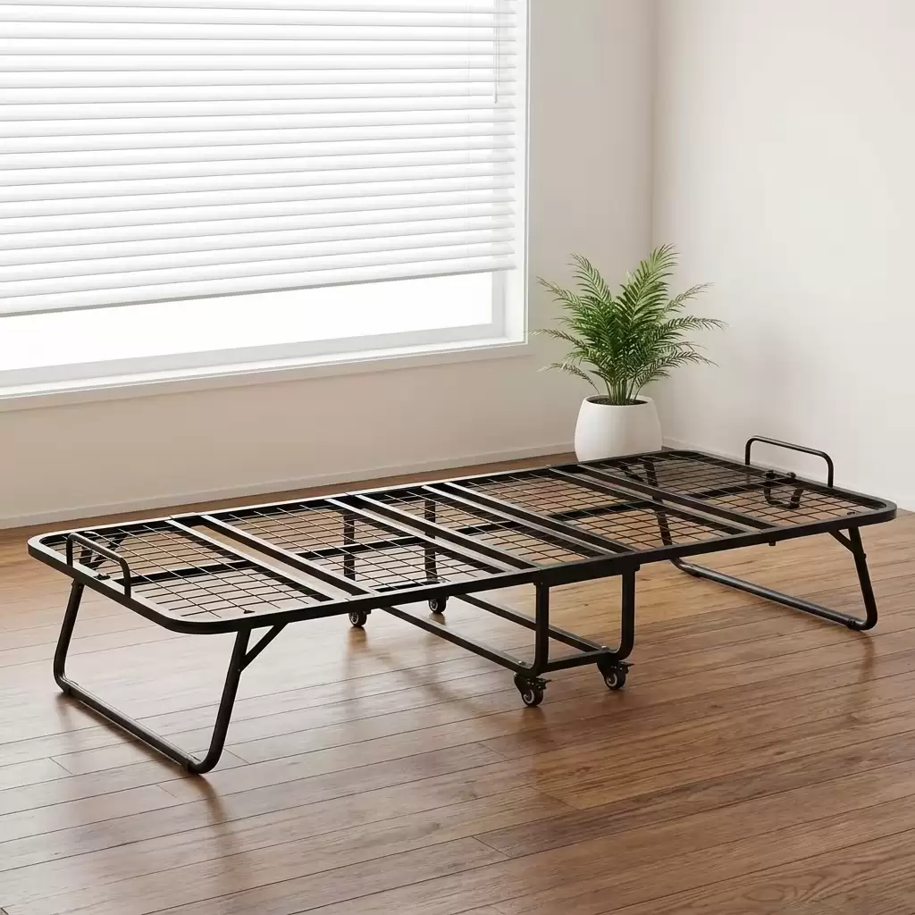 Portable Metal Folding Bed With Wheels | MFB‑629