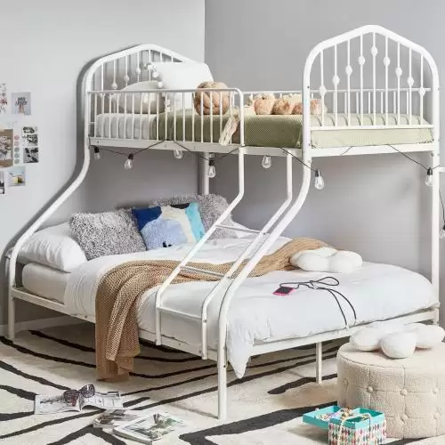 Twin‑Over‑Full Decorative Metal Bunk Bed | MBB‑36