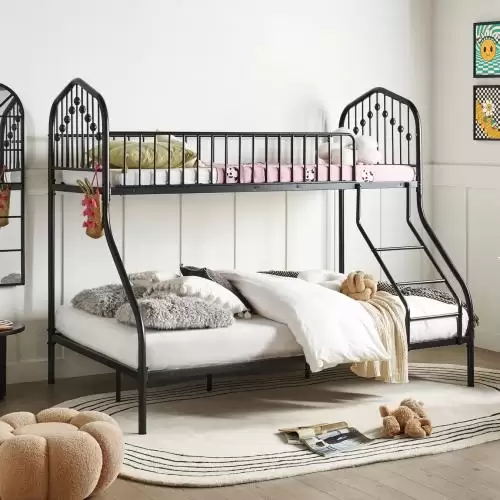 Twin‑Over‑Full Decorative Metal Bunk Bed | MBB‑36