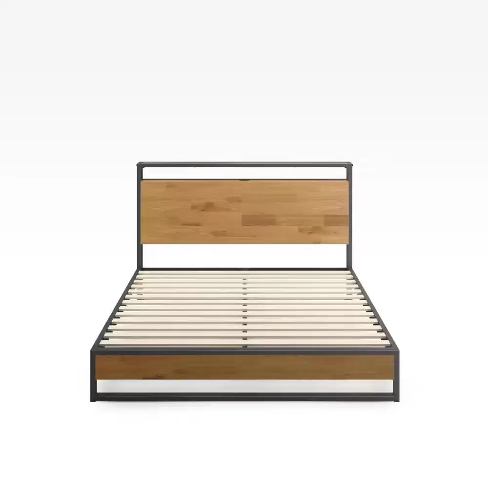Low‑Profile Metal‑Wood Queen Platform Bed | MZ‑3