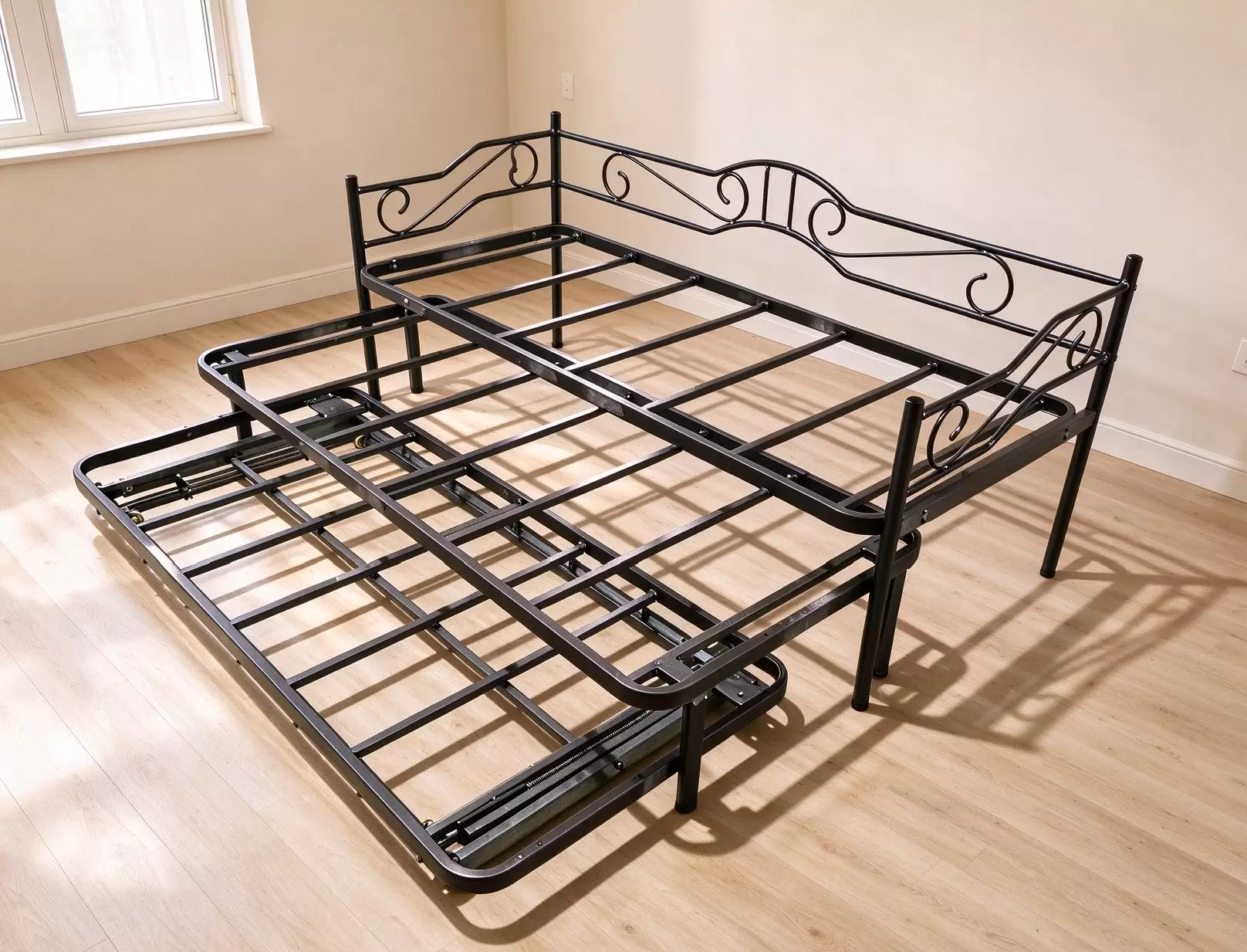 Metal Day Bed With Pop-Up Trundle | NSB-19