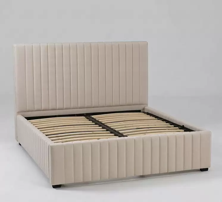 Gas Lift Storage Upholstered Bed With Fluted Panels | HM-LB-2611