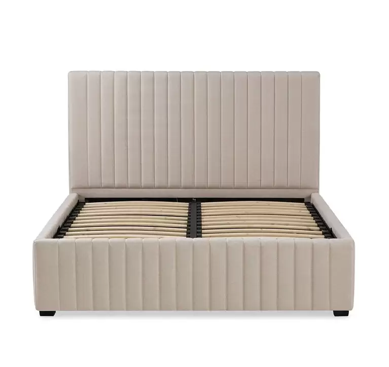 Gas Lift Storage Upholstered Bed With Fluted Panels | HM-LB-2611
