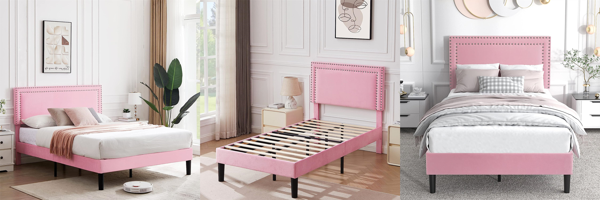 Vecelo Modern Platform Bed Frame Mattress Foundation_yythk (1)_副本